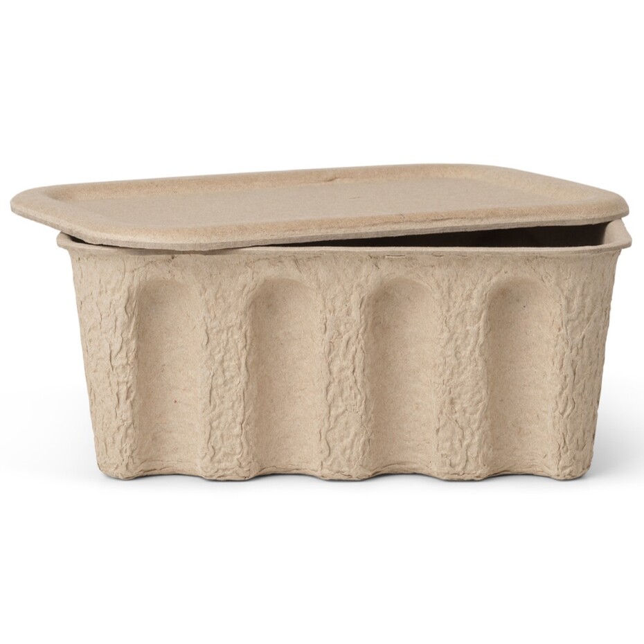 Úložný box PAPER PULP 28 x 12,5 cm, sada 2 ks, hnědá, papír, ferm LIVING - main (3)