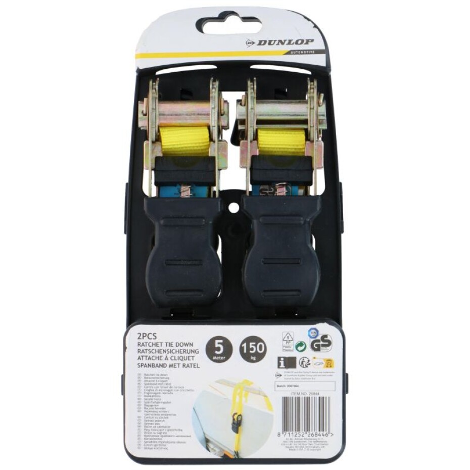 DUNLOP Uvazovací pásy s ráčnou 2ks 150kg ED-226844 - main (0)