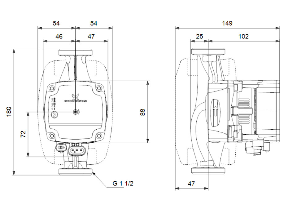 Grundfos ALPHA1 L 25-60 180mm, oběhové čerpadlo (99160584) - main (2)