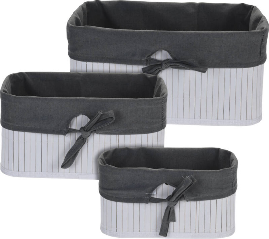 EXCELLENT Sada košíků bambus / textil 3 ks KO-MA1000030 - main (0)