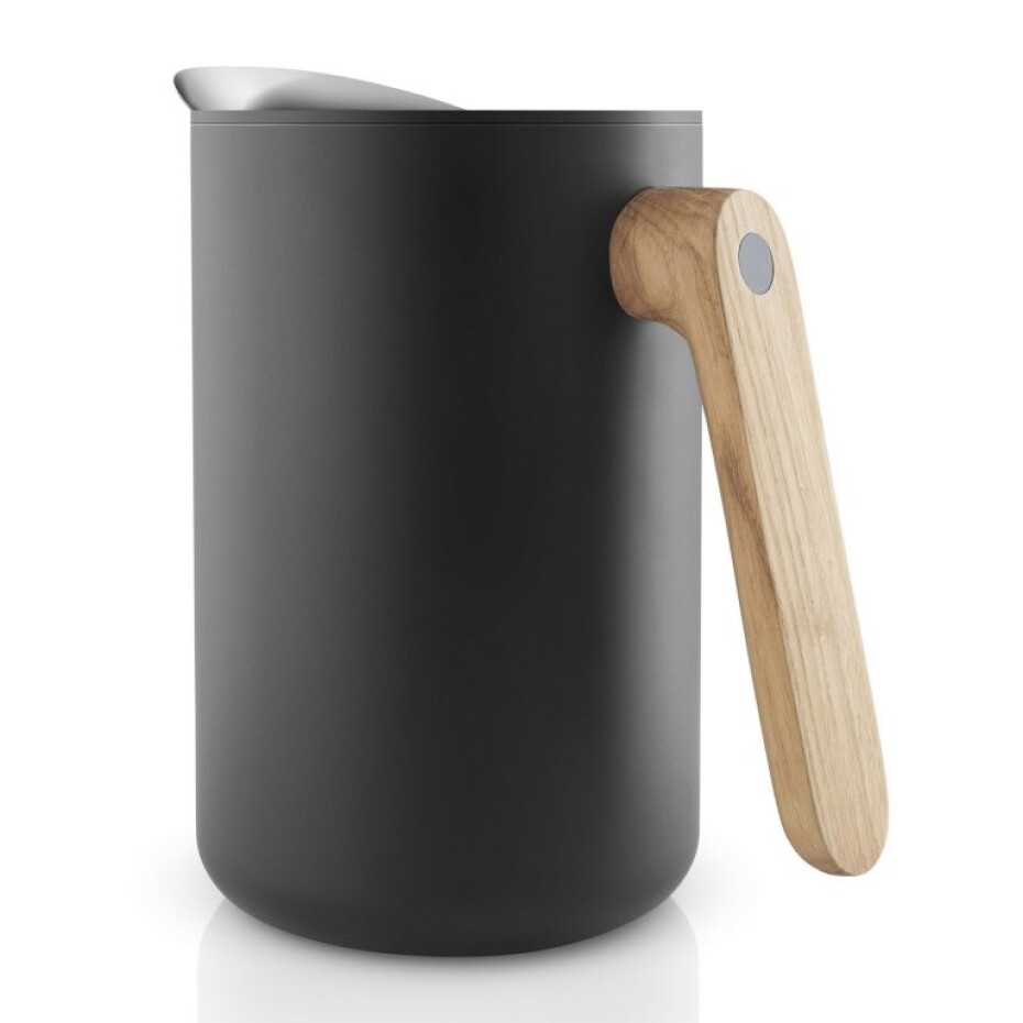 Vakuová termoska NORDIC KITCHEN 1 l, s dřevěnou rukojetí , černá, Eva Solo - main (1)