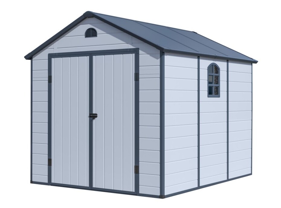 G21 Zahradní domek G21 Boston 670 - 241 x 278 cm, plastový, světle šedý G21-6390075 - main (0)