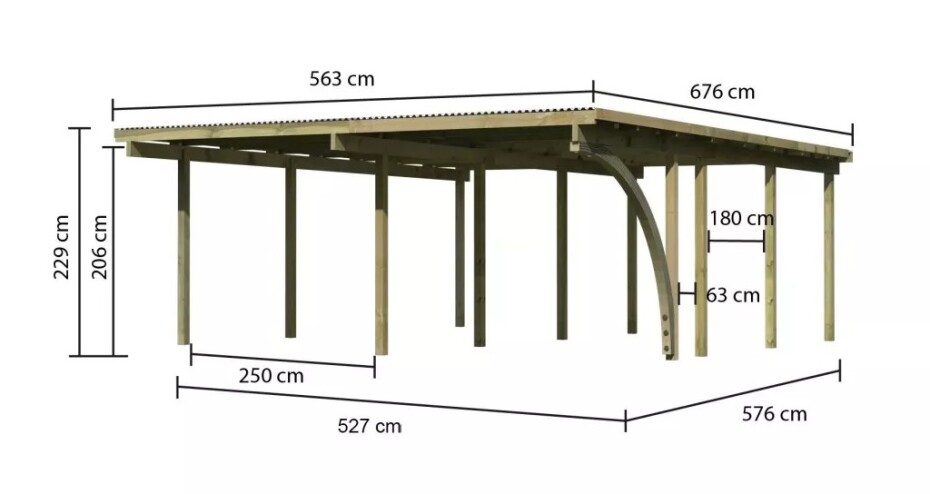 Dvojitý carport KARIBU ECO 2B 62043 LG3294 - main (2)