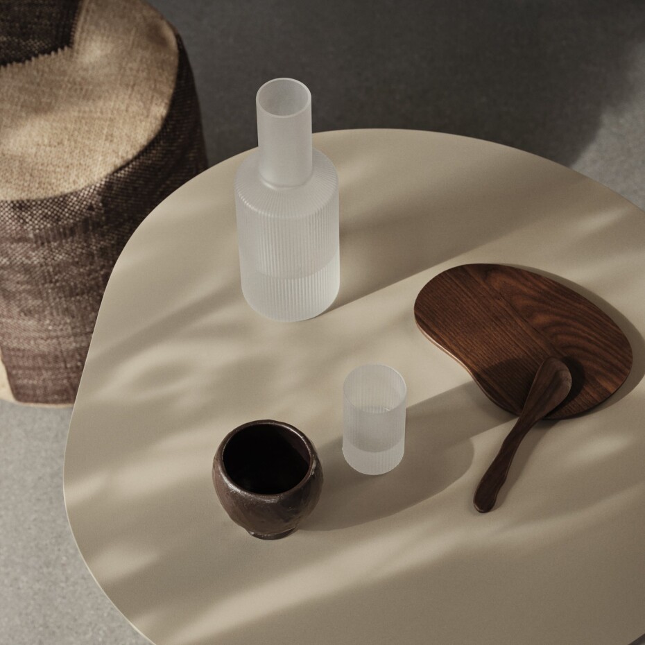 Karafa na vodu RIPPLE 1 l, bílá, sklo, ferm LIVING - main (2)