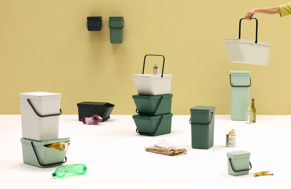 Odpadkový koš SORT & GO 20 l, stohovatelný, jedlově zelená, Brabantia - main (5)