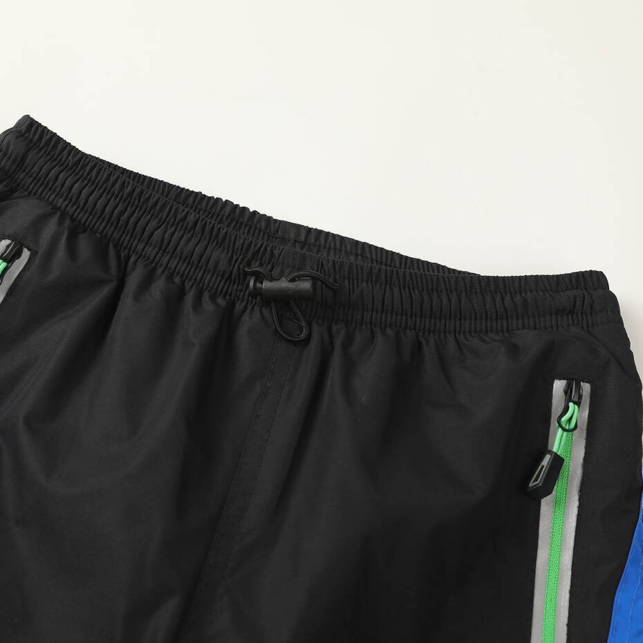 Chlapecké šusťákové kalhoty, zateplené - KUGO DK7126, černá/ zelený zip Barva: Černá, Velikost: 116 - main (8)