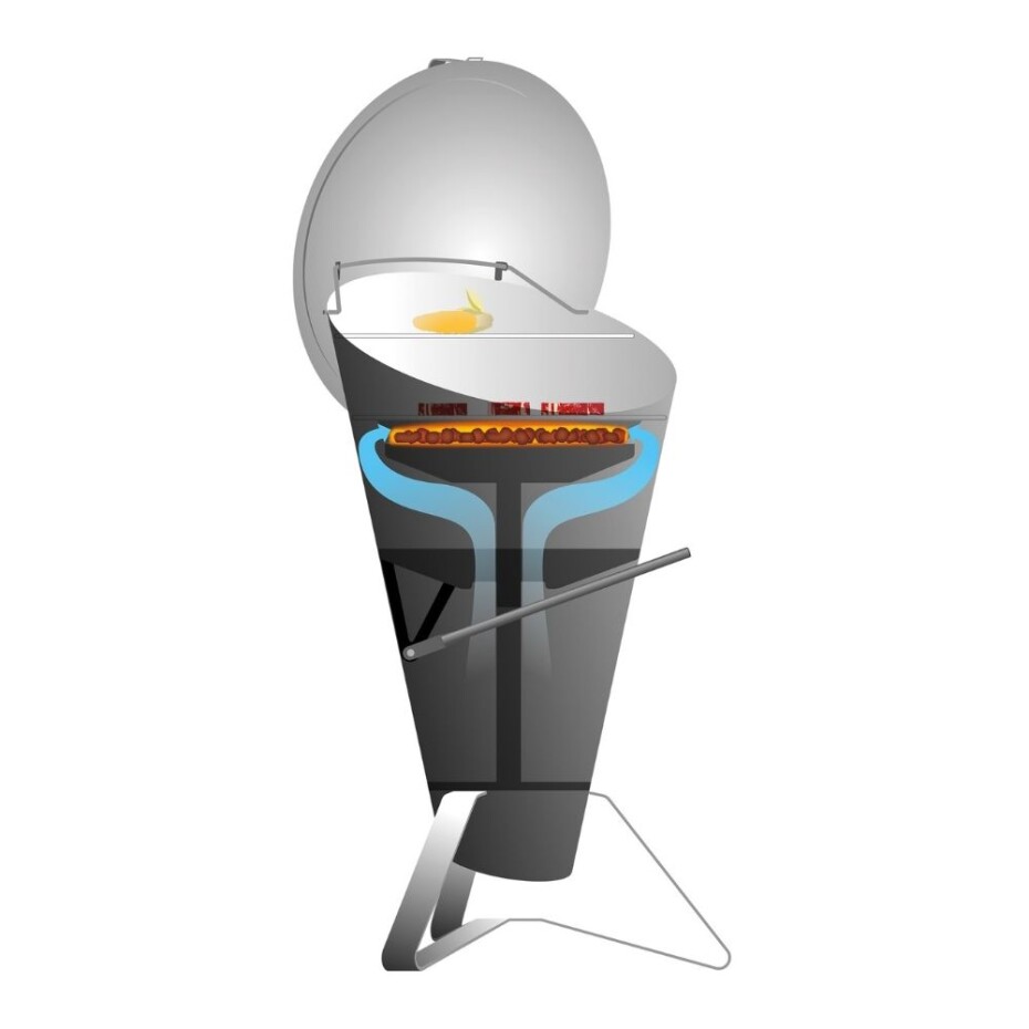 Gril na dřevěné uhlí CONE,  s vestavbovým kitem, Höfats - main (10)