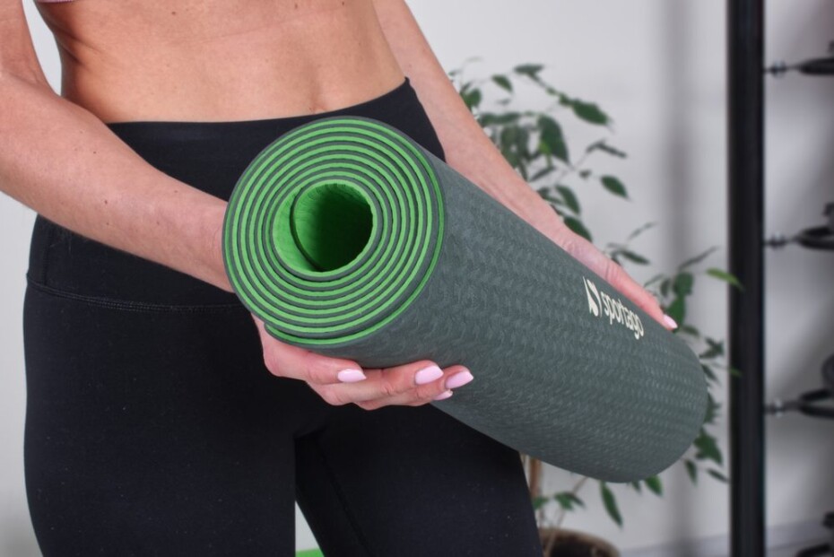 Podložka na cvičení Sportago TPE Yoga dvouvrstvá 173x61x0,4 cm, šedá - main (2)