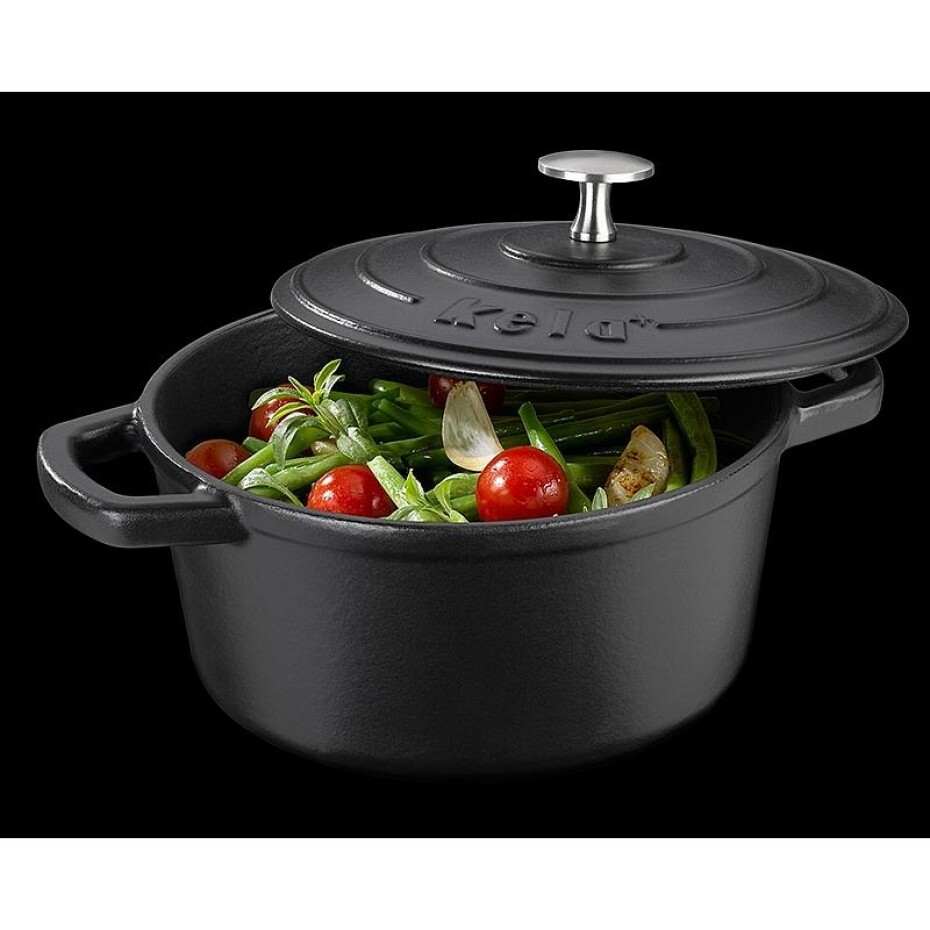 KELA Pekáč litinový s poklicí CALIDO 21 cm černá KL-12470 - main (1)