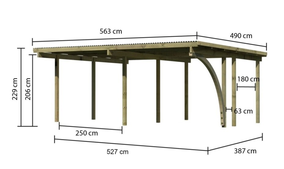 Dvojitý carport KARIBU ECO 1A 62037 LG3141 - main (2)