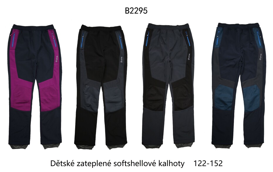 Dívčí softshellové kalhoty, zateplené - Wolf B2295, tmavě modrá/ fialovorůžová Barva: Modrá tmavě, Velikost: 146 - main (1)