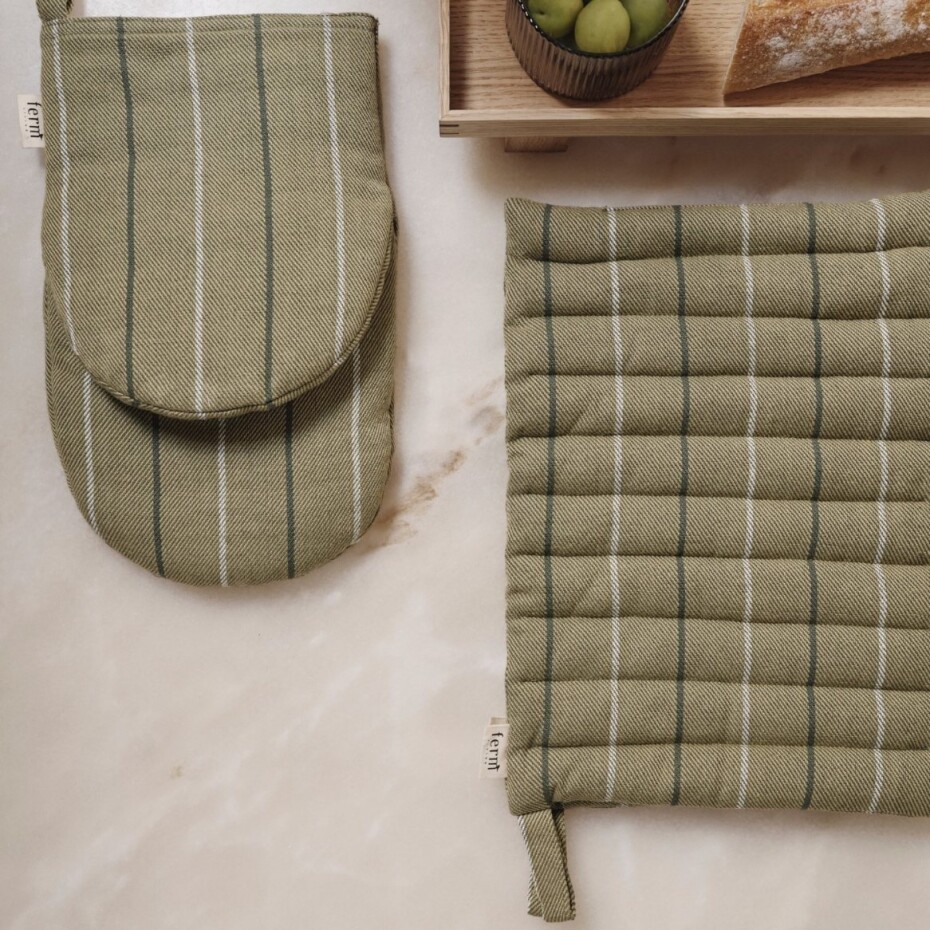 Chňapky na hrnec ITO 24 cm, sada 2 ks, zelená, bavlna, ferm LIVING - main (1)