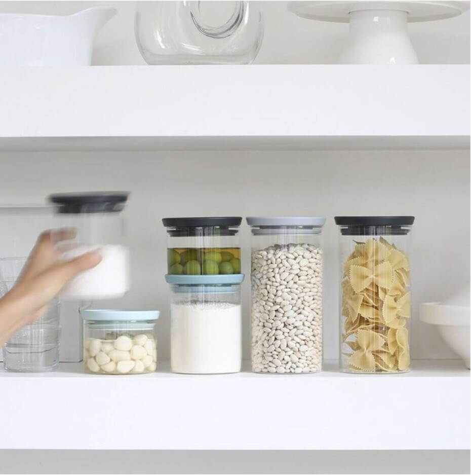 Dóza na potraviny 600 ml, stohovatelná, sklo, Brabantia - main (4)