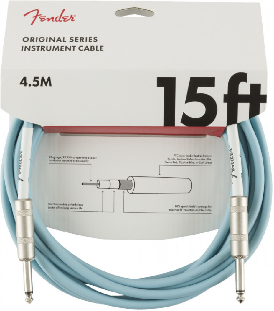 Fender Original Series 15 Instrument Cable Daphne Blue - main (0)