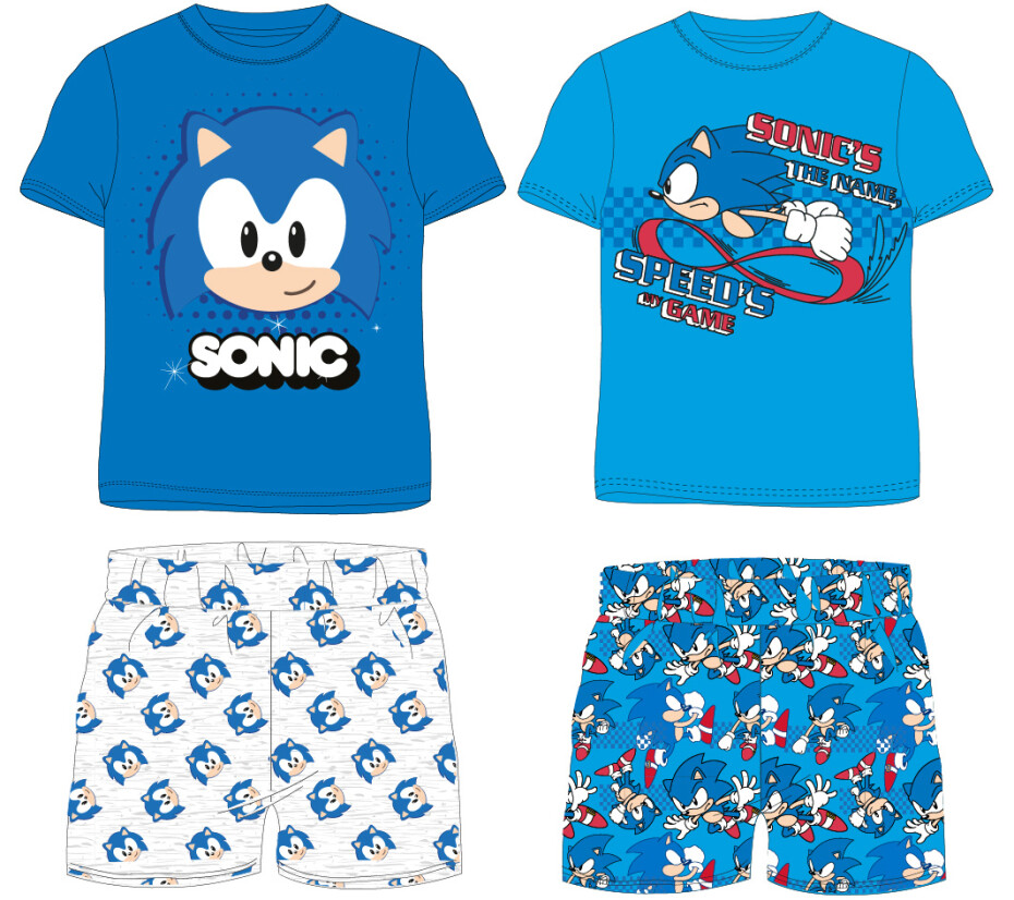 Ježek SONIC - licence Chlapecké pyžamo - Ježek Sonic 5204023, modrá / modré kraťasy Barva: Modrá, Velikost: 104 - main (0)