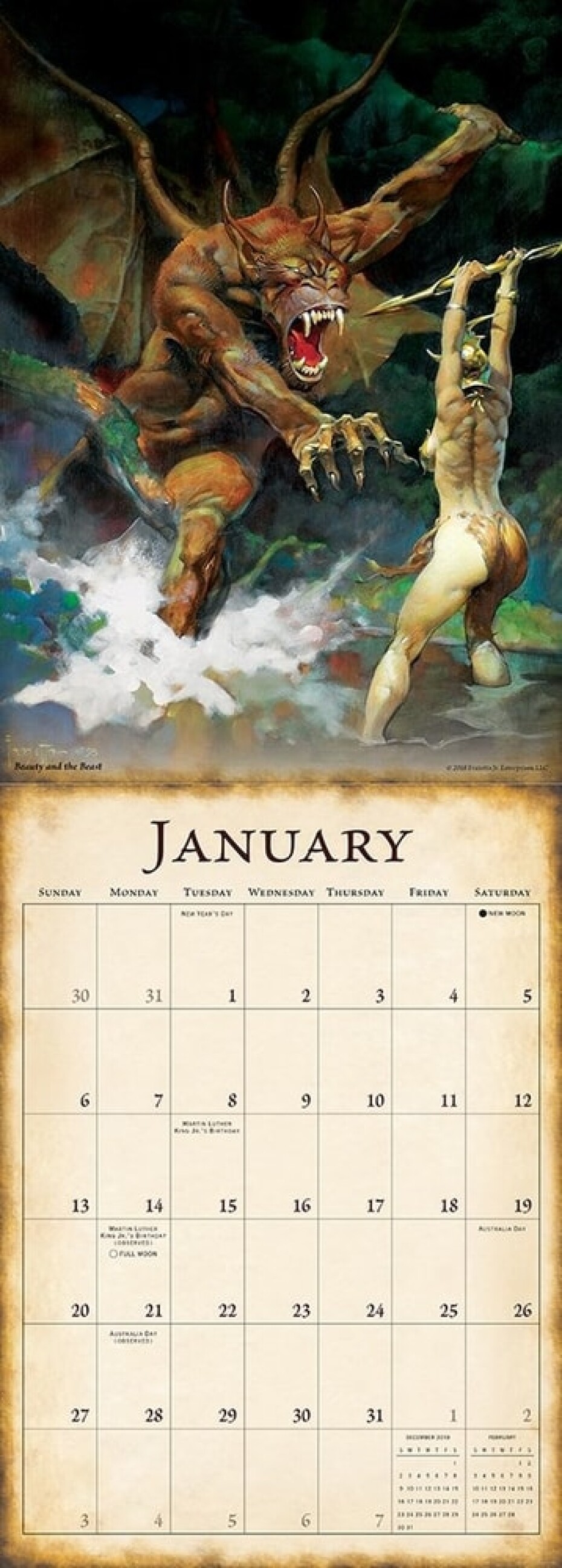 FANTASY ART OF FRANK FRAZETTA - 2019 CALENDAR ***sleva 50%!*** - main (2)