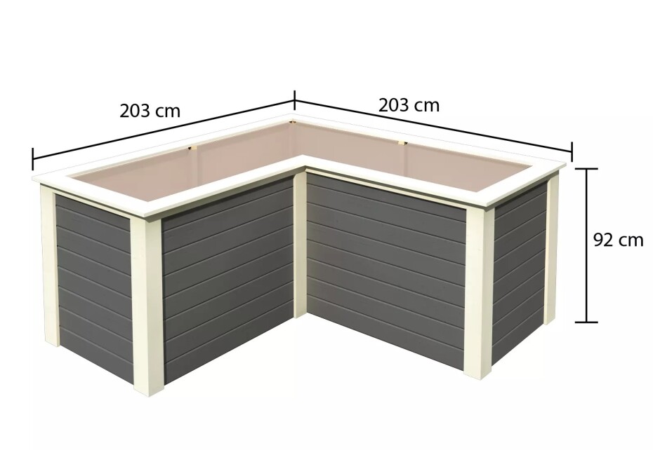 Vyvýšený záhon KARIBU HOCHBEET 280 L-FORM (23627) šedý LG3162 - main (1)