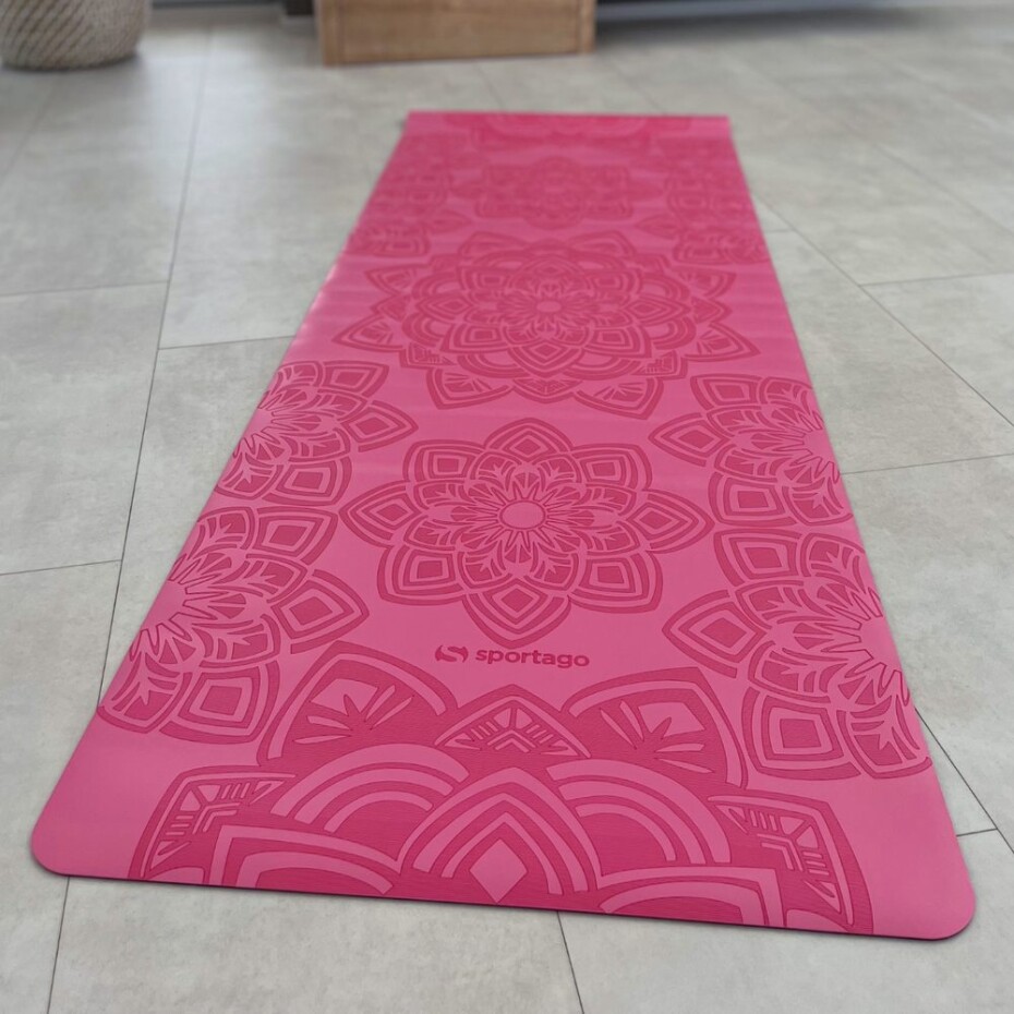 Gumová jóga podložka Sportago Šánti 183x66 cm - růžová - 4 mm - main (1)