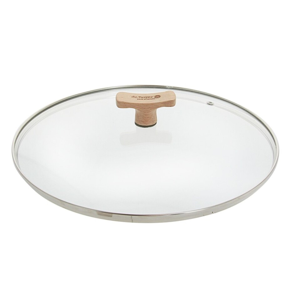 Poklice 32 cm,  s dřevěným úchytem, sklo, de Buyer - main (0)