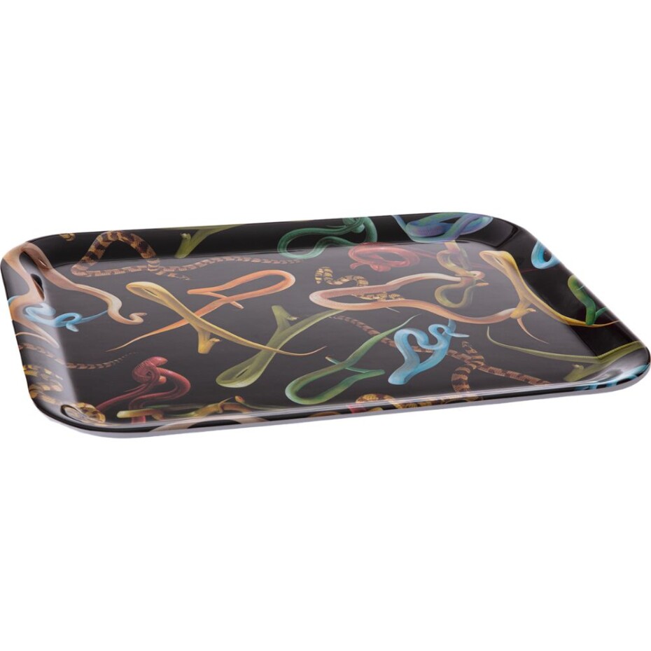 Servírovací podnos TOILETPAPER SNAKES 32 x 43,5 cm, černá, Seletti - main (1)
