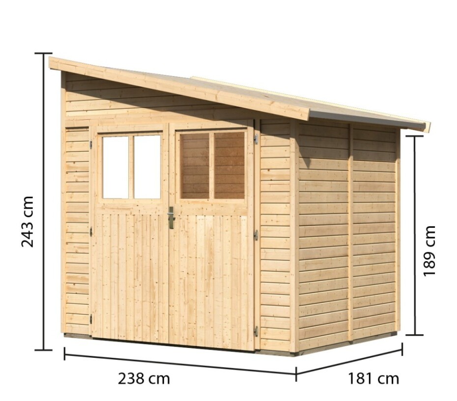 Dřevěný domek KARIBU BOMLITZ 2 (68357) natur LG3096 - main (1)