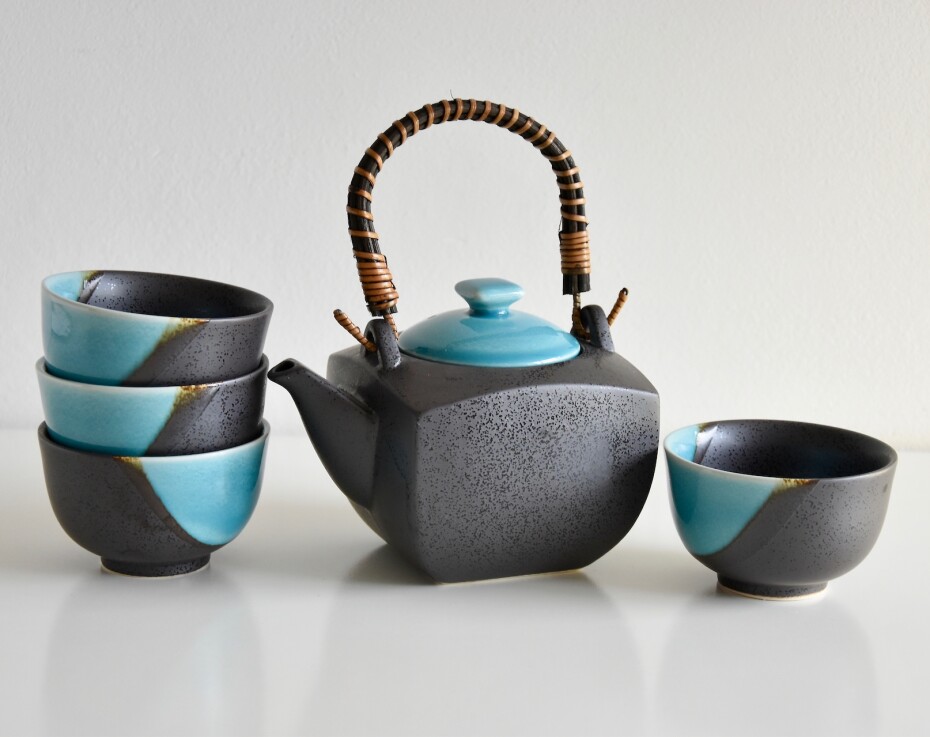 Čajová souprava METALLIC BLUE, sada 5 ks, MIJ - main (2)