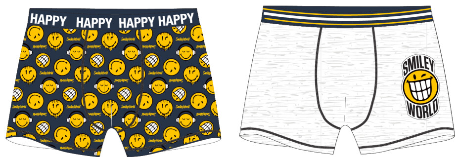 Smiley World - licence Chlapecké boxerky - Smiley World 5233085, černá / světle šedý melír Barva: Mix barev, Velikost: 122-128 - main (0)
