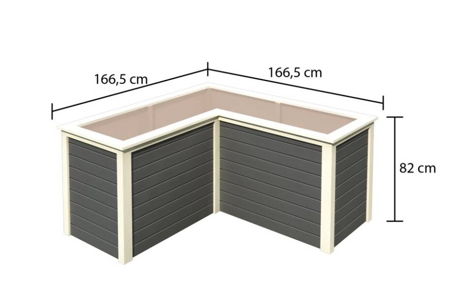 Vyvýšený záhon KARIBU HOCHBEET 190 L-FORM (23622) šedý LG3160 - main (1)