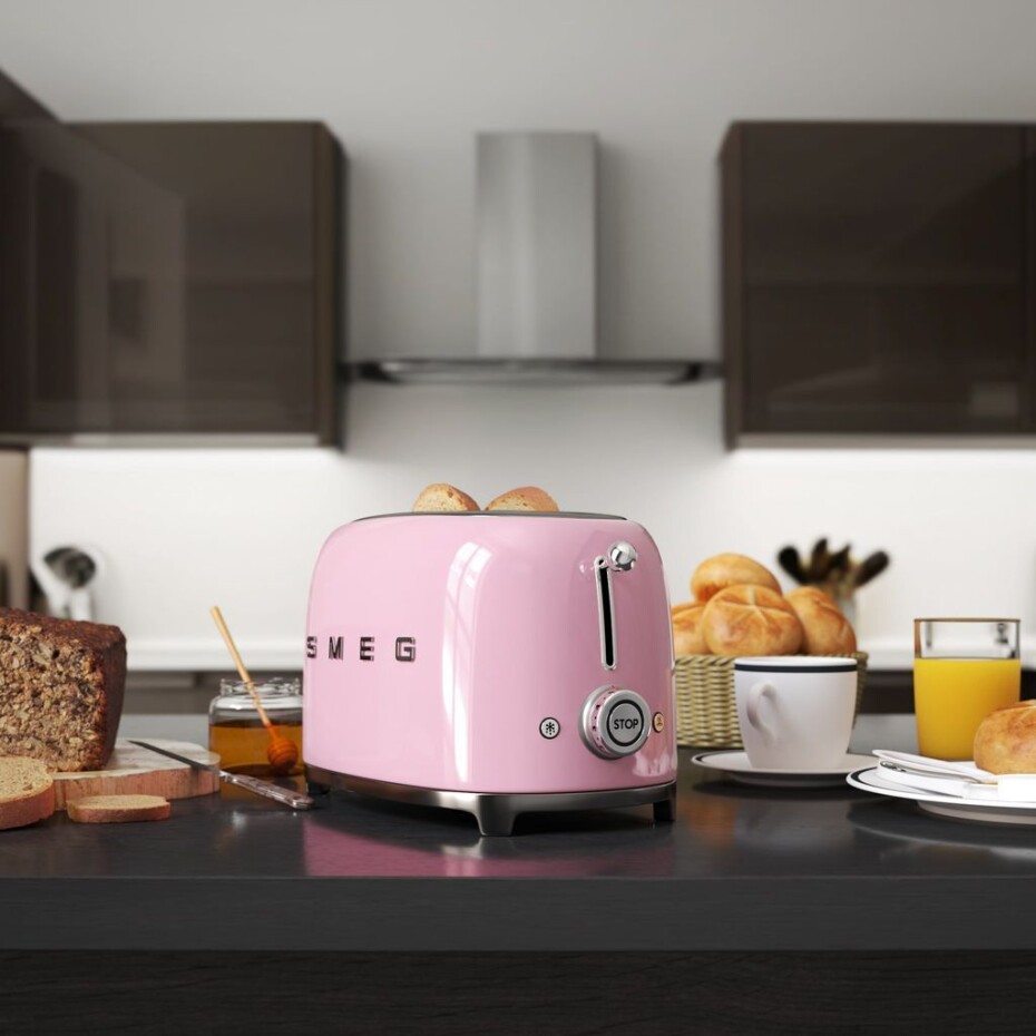 Topinkovač TSF01PKEU, na 2 plátky, pastelově růžová, SMEG - main (1)