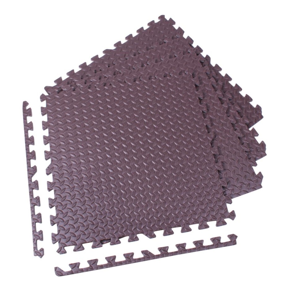 Sportago puzzle podložka Easy-Lock 60x60x1,2 cm, 4 ks, hnědá - main (2)