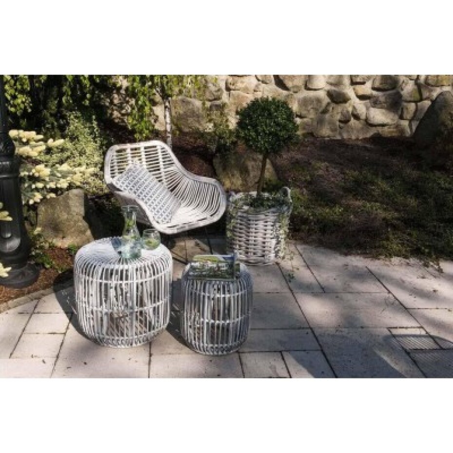 Vimine Natural Wicker® Zahradní ratanové retro křeslo laval praná bílá - main (2)