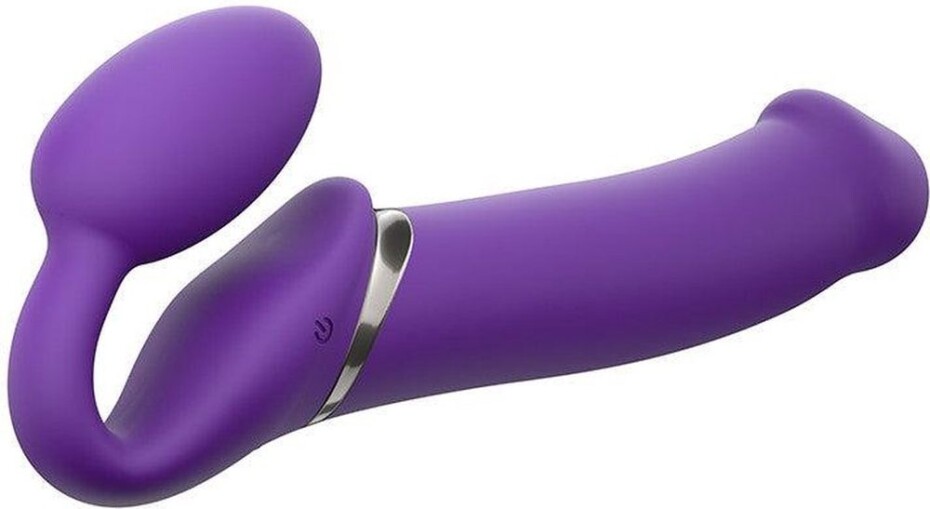 Strap-on-me 3 Motors Vibrating Silicone Bendable Strap-On Purple M - main (8)
