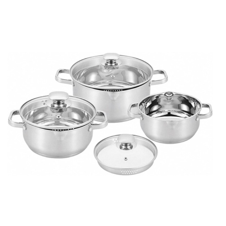 CS SOLINGEN Sada nádobí s cedící poklicí nerez Leipzig 6 ks CS-066574 - main (0)