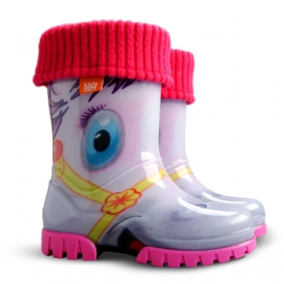 Dívčí holínky Demar - TWISTER LUX PRINT HA 0038 - Pony, růžová/ fialková Barva: Růžová, Velikost: 34-35 - main (0)