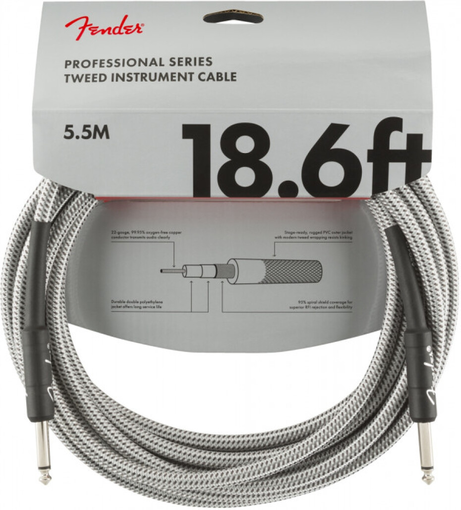Fender Professional Series 18,6 Instrument Cable White Tweed - main (0)