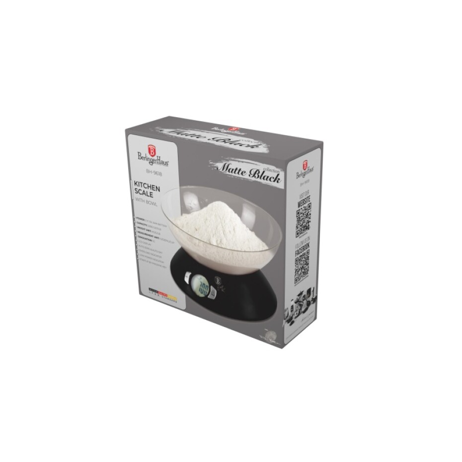 BERLINGERHAUS Váha kuchyňská digitální 5 kg s miskou Matte Black Collection BH-9618 - main (3)