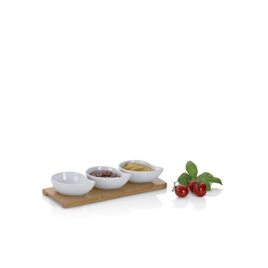 KELA Servírovací misky PHILIPA 4ks porcelán/bambus KL-12260 - main (1)