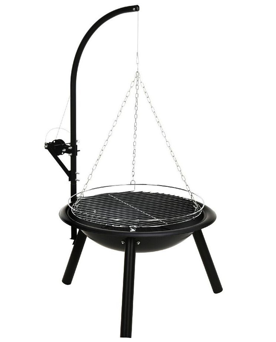 PROGARDEN Gril na dřevěné uhlí závěsný trojnožka 55 x 100 cm KO-C83000290 - main (1)