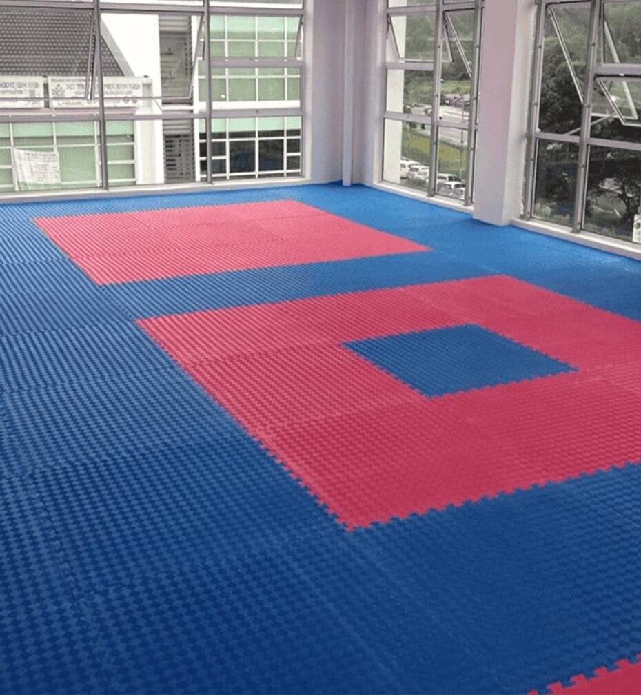 Sportago Tatami Taekwondo podložka 100x100cm červená-modrá - 4 cm - main (1)