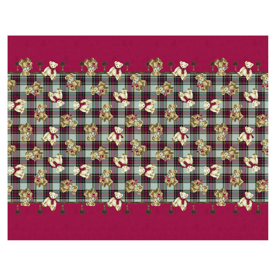 B.E.S. - Petrovice, s.r.o. Deka s beránkem mikroflanel Aspen, dárkové balení - červené káro s medvídky Rozměr: 130x160 - main (2)