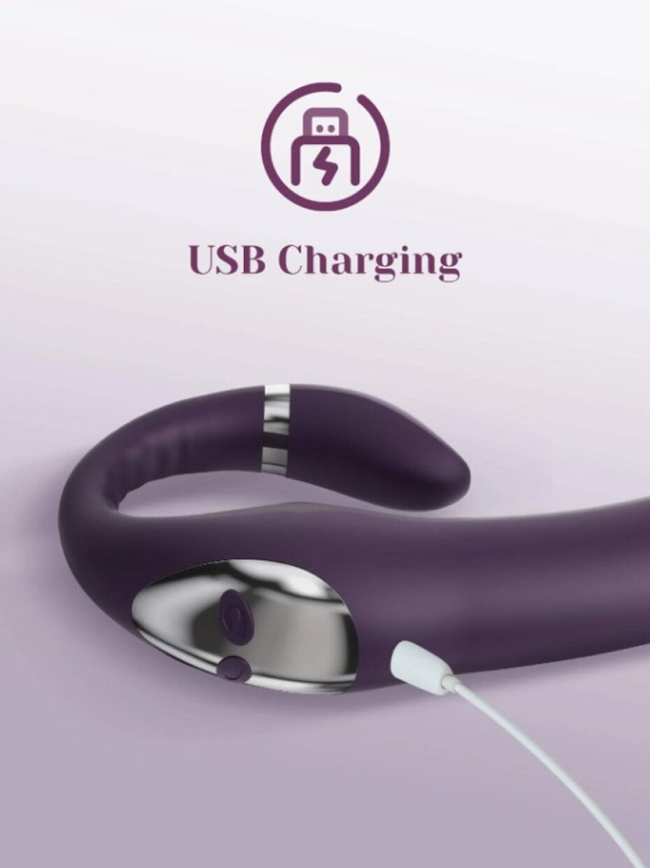 Tracy's Dog C Shape Double-Ended Dildo Vibrator Purple - main (9)