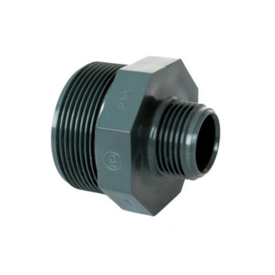 PVC tvarovka - Dvojnipl redukovaný 1 1/2“ x 1 1/4“ ext. - main (0)