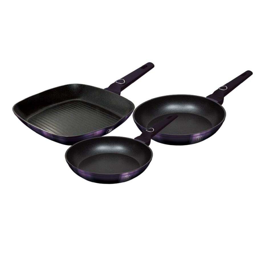BERLINGERHAUS Sada pánví s titanovým povrchem 3 ks Purple Eclipse Collection steak BH-7104 - main (0)