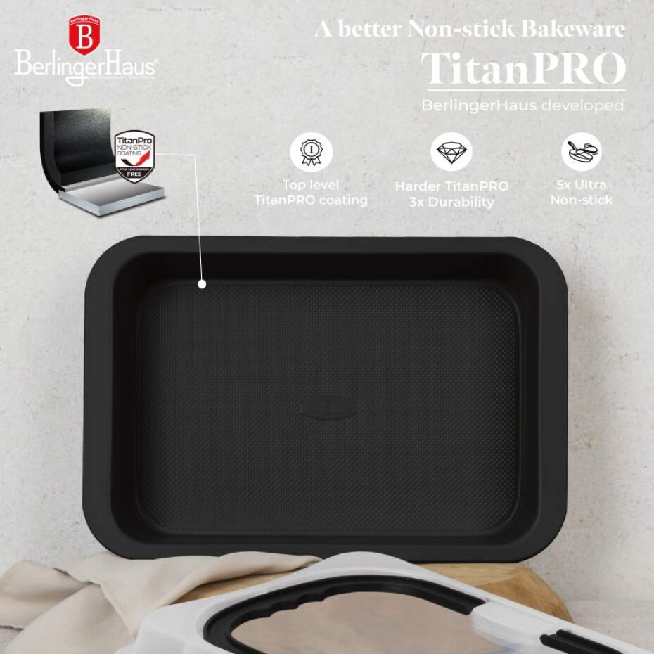 BERLINGERHAUS Pečící plech s titanovým povrchem 36,5 x 24,5 cm Matte Black Collection BH-8641 - main (4)