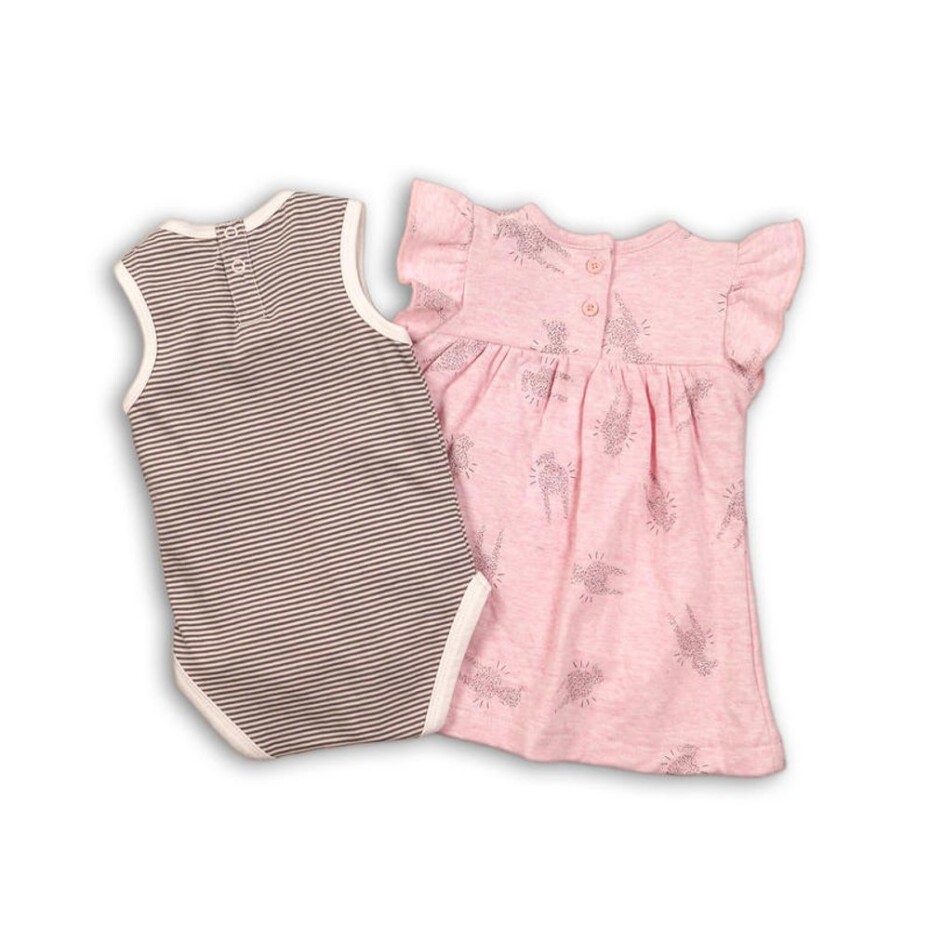 Dívčí set, body a šaty, Minoti, CROWN 4, růžová - 86/92 | 18-24m - main (1)