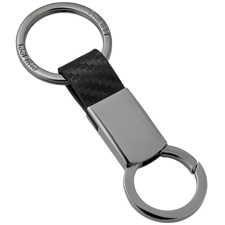 Klíčenka CARREAU 10 cm, se sponou, černá, Philippi - main (0)