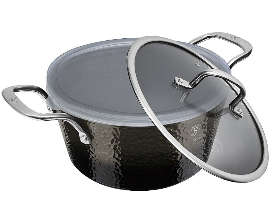 BERLINGERHAUS Kastrol s poklicí s titanovým povrchem 24 cm Shine Basalt Collection BH-6653 - main (1)