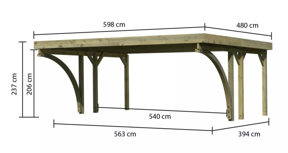 Carport KARIBU CLASSIC 1C 61959 LG3309 - main (2)