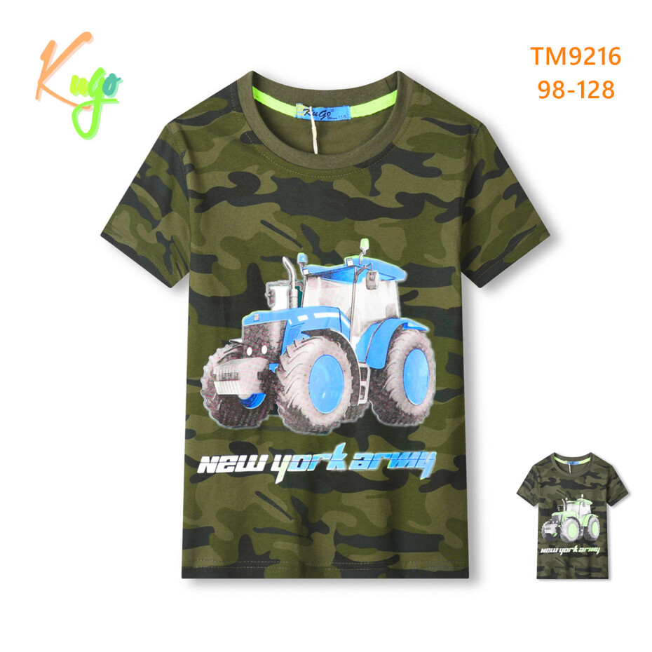 Chlapecké triko - KUGO TM9216, khaki/ zelený bagr Barva: Khaki, Velikost: 104 - main (3)