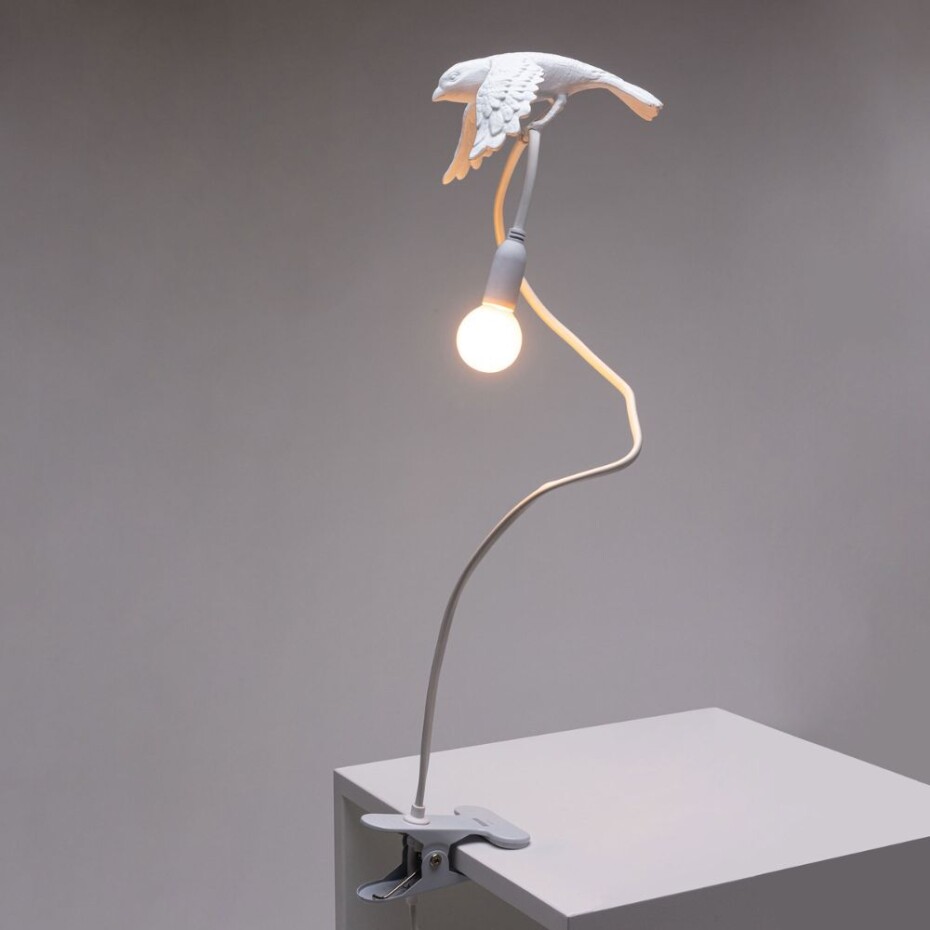 Stolní lampa SPARROW TAKING OFF 100 cm, s klipem, bílá, Seletti - main (2)